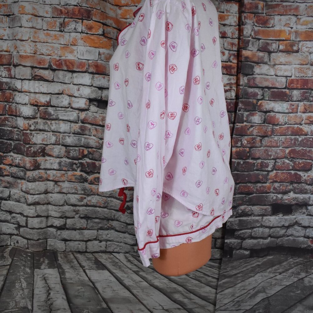 Victorias Secret Medium XL Pajama 2 Piece Set Valentine Conservation Hearts - Picture 8 of 12